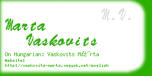 marta vaskovits business card